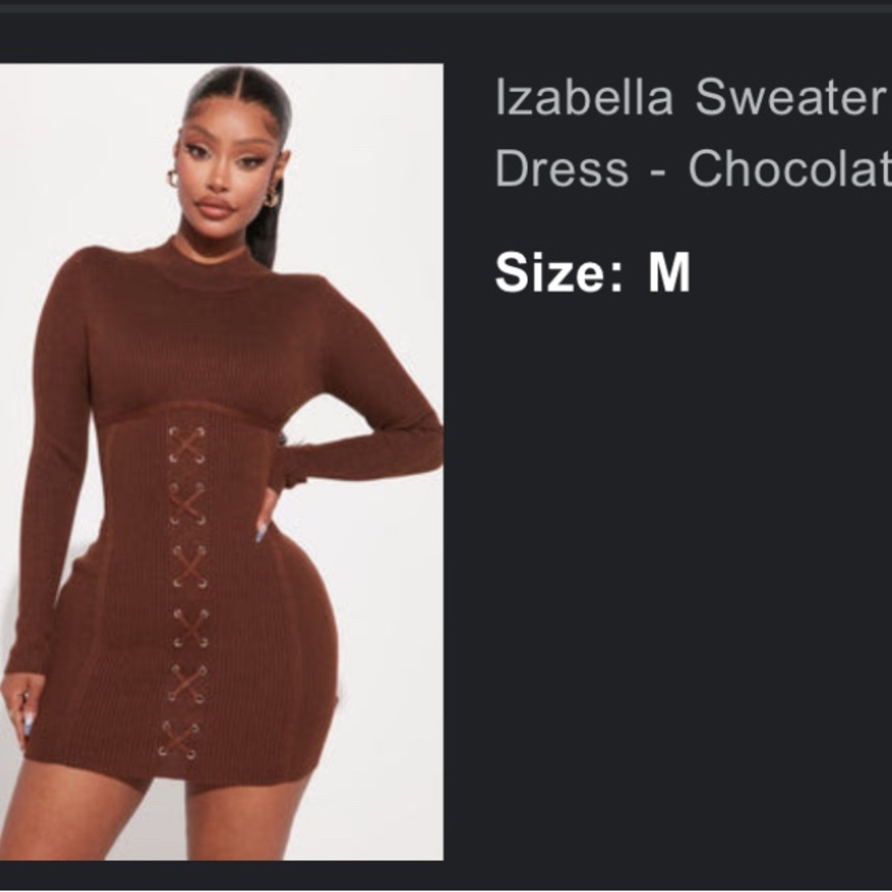 Chocolate Sweater Dress Fashion Nova